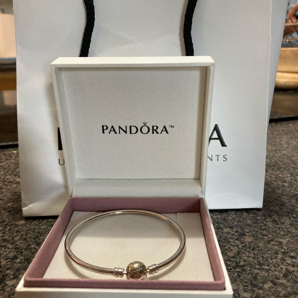 Pandora 7.5” bangle bracelet sterling silver